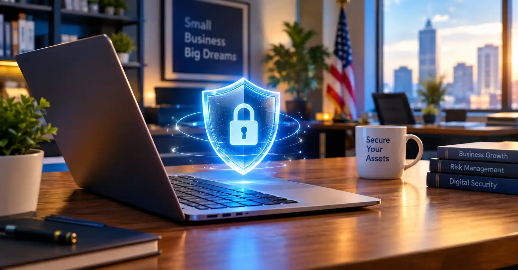 A CPA's 2026 guide to the best small business insurance policies, showing a digital shield protecting LLC assets.