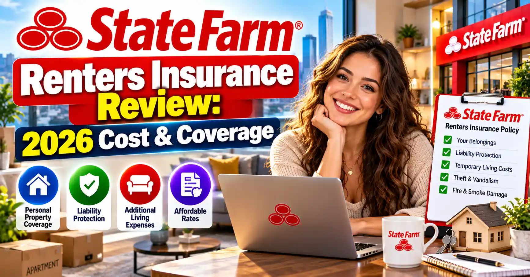 State Farm renters insurance review 2026 showing estimated costs, coverage options, and apartment protection